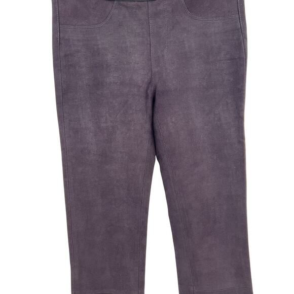 Helmut Lang Plum Embossed Leather‎ Skinny Leggings Pants Purple Size 2 - Picture 4 of 11